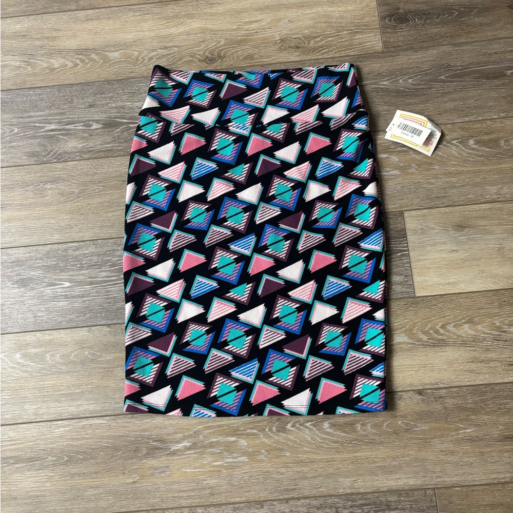 LuLaRoe Cassie Skirt Pencil Sz M 80s 90s Retro Geometric Saved By The Bell NWT